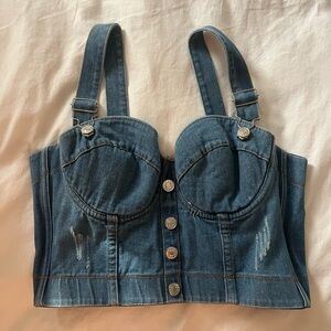 Denim Bustier Corset Top